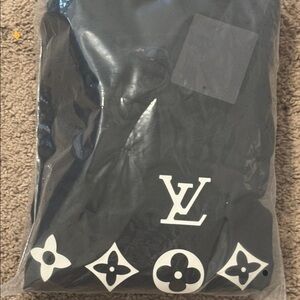 Louis Vuitton Black Crewneck Sweater with White Monogram